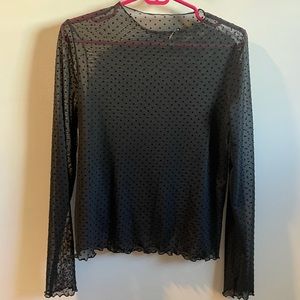 Mesh Polka Dot Top